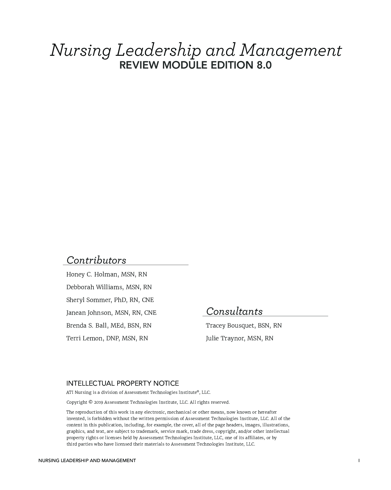 Preview of ATI Leadership Management 8th Ed Latest Update